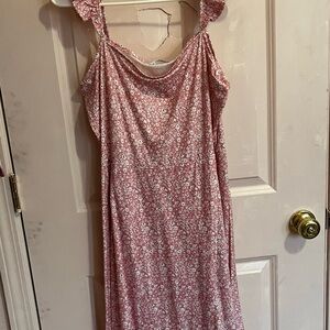 Floral Pink Sleeveless Dress